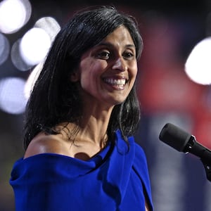 Usha Vance speaks during the third day of the 2024 Republican National Convention at the Fiserv Forum in Milwaukee, Wisconsin, on July 17, 2024.