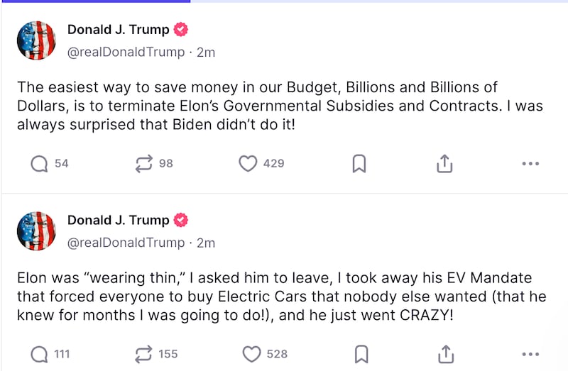 President Donald Trump responded harshly to Elon Musk’s claims that he would not have won the 2024 election without him.