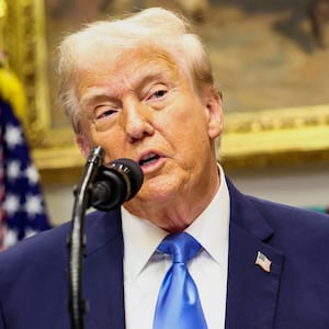 President Donald Trump makes an announcement at the White House on September 22, 2025.