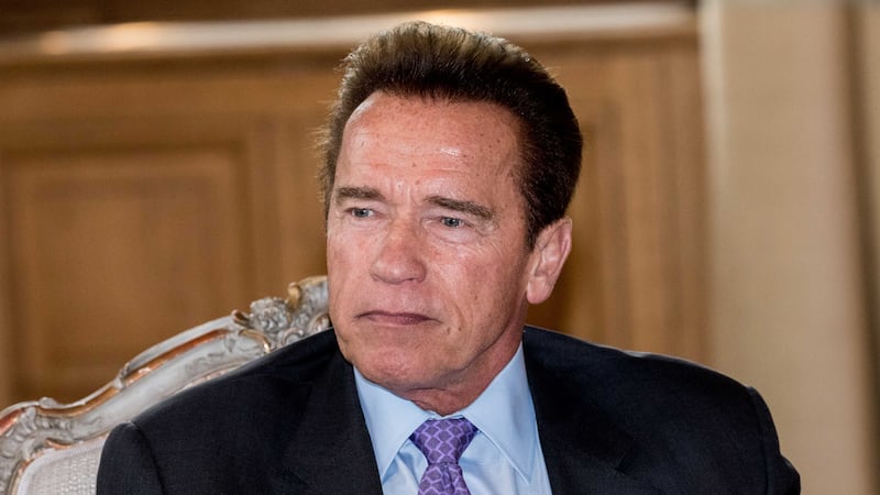 PARIS, FRANCE - APRIL 28:  Mayor of Paris Anne Hidalgo (not pictured) receives Former Governor of California and current Founding President of Regions of Climate Action (R20) Arnold Schwarzenegger at the City Hall on April 28, 2017 in Paris, France. Hidalgo and Schwarzenegger are meeting to sign a cooperation agreement between the C40 and the R20 in order to unite the forces of these two networks in favor of the fight against global warming.  (Photo by Christophe Morin/IP3/Getty Images)