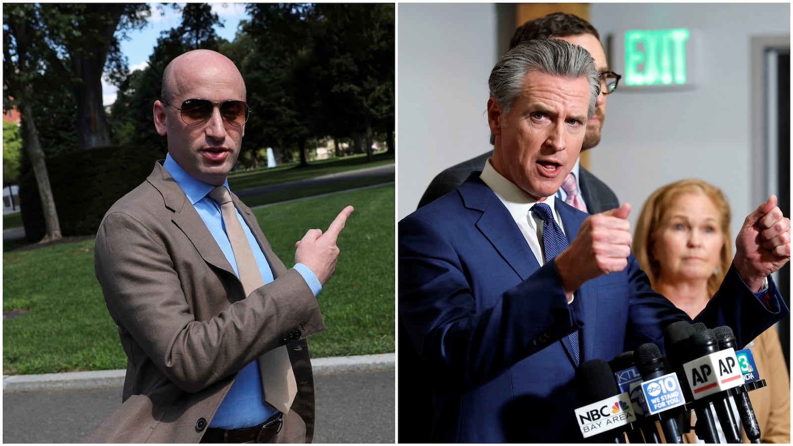 Stephen Miller, Gavin Newsom