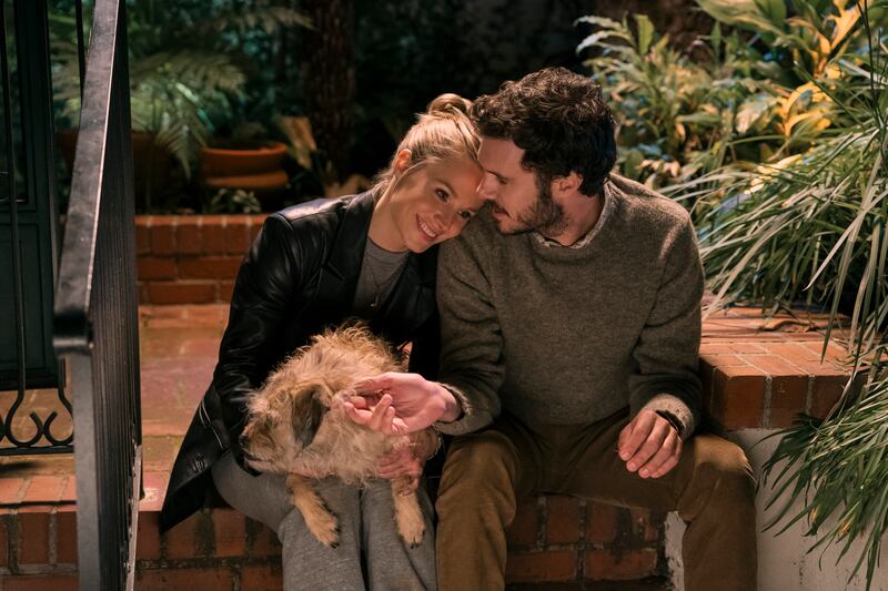 A photo still of Kristen Bell and Adam Brody in 'Nobody Wants This'
