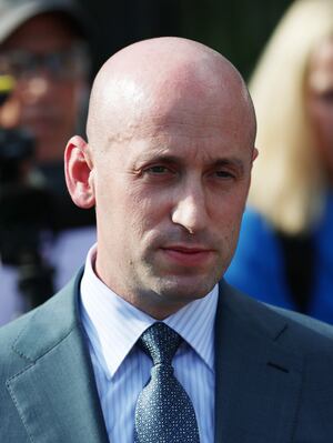 WASHINGTON, DC - OCTOBER 06: Deputy White House Chief of Staff Stephen Miller speaks to reporters outside of the White House on October 06, 2025 in Washington, DC. Miller spoke about recent reaction to the Trump administration deploying federal agents and National Guard members to U.S. cities. (Photo by Anna Moneymaker/Getty Images)