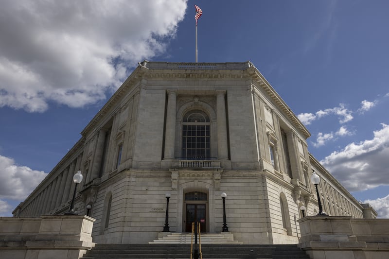 WASHINGTON DC, UNITED STATES - OCTOBER 02: The Cannon House Office Building is seen on the second day of the federal government shutdown on October 2, 2025, in Washington D.C. Efforts to end the shutdown stalled as Democrats left Capitol Hill without reaching a funding agreement with President Donald Trump, while the White House warned of potential impacts on public sector jobs. (Photo by Mehmet Eser/Anadolu via Getty Images)