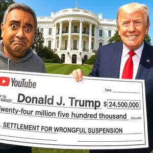 AI-created image of YouTube CEO Neal Mohan and Donald Trump.