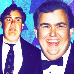 A photo illustration of John Candy.