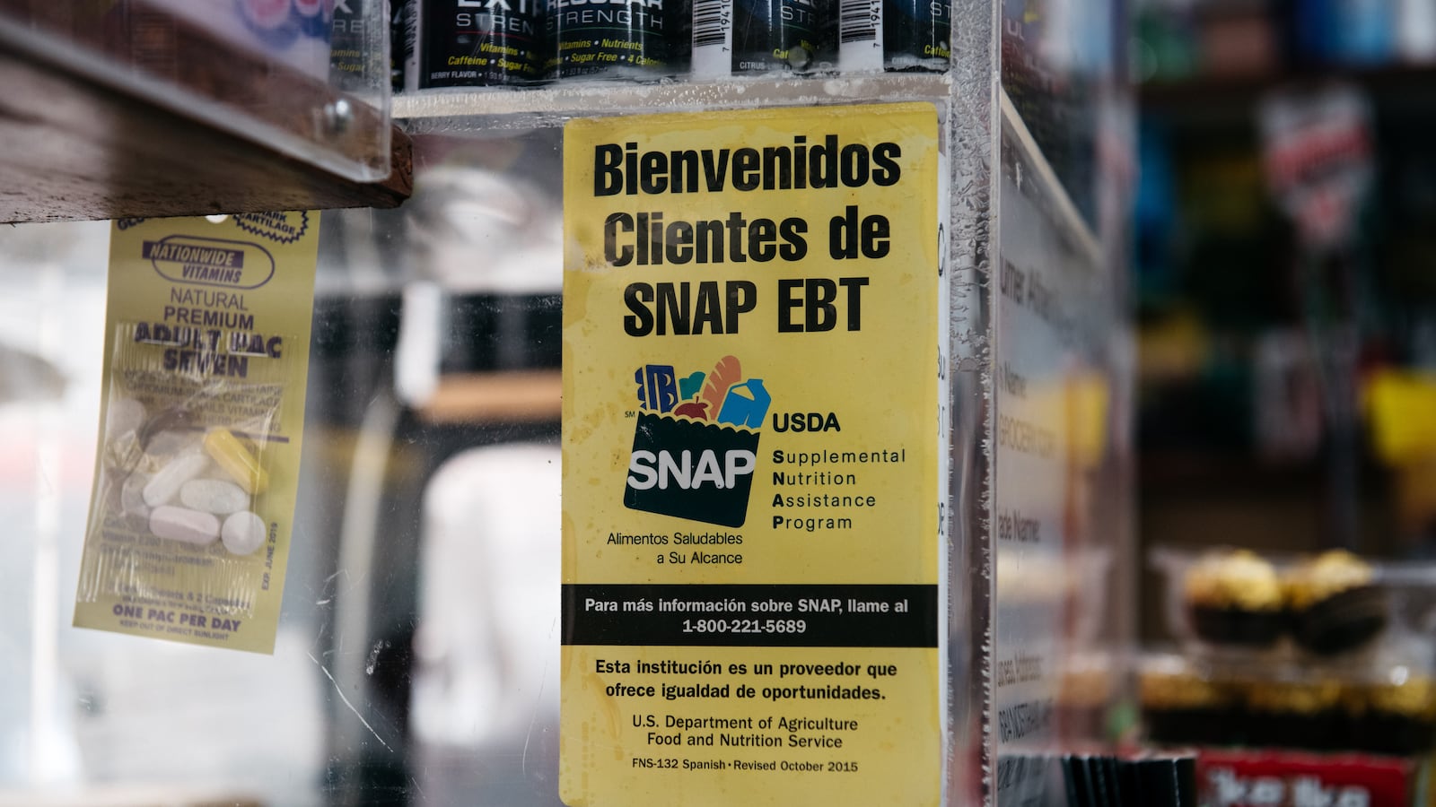 NEW YORK, NY - DECEMBER 05: A sign alerting customers about SNAP food stamps benefits is displayed in a Brooklyn grocery store on December 5, 2019 in New York City. Earlier this week the Trump Administration announced stricter requirements for food stamps benefits that would cut support for nearly 700,000 poor Americans.