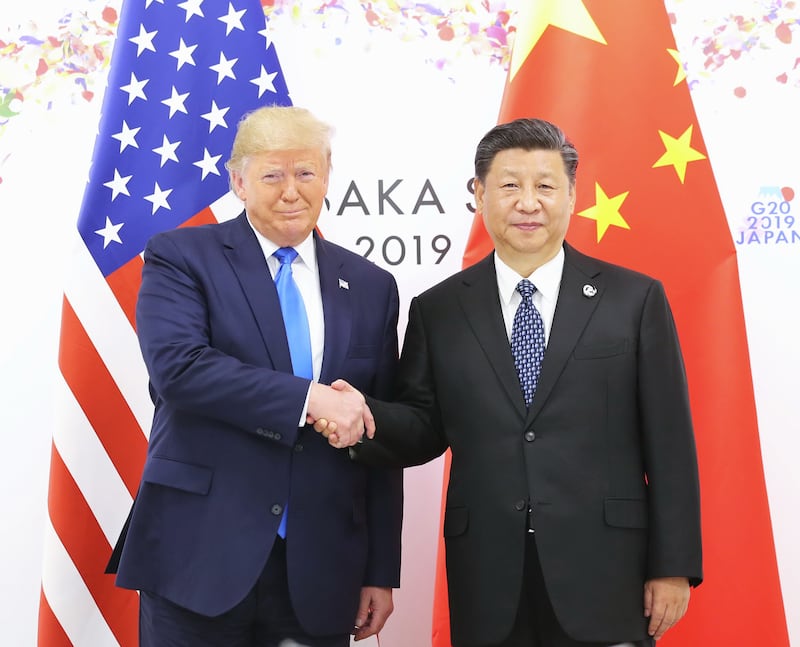 Chinese President Xi Jinping meets with President Donald Trump in Osaka, Japan, June 29, 2019.