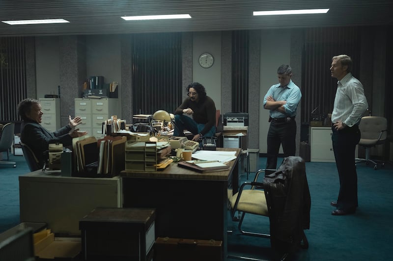 Ted Dykstra as Det. Allen Fanholm, Gabriel Luna as Rafael Tovar, Hamish Allan-Headley as Det. Michael Albrecht, and James Badge Dale as Joe Kozenczak in Devil In Disguise: John Wayne Gacy.